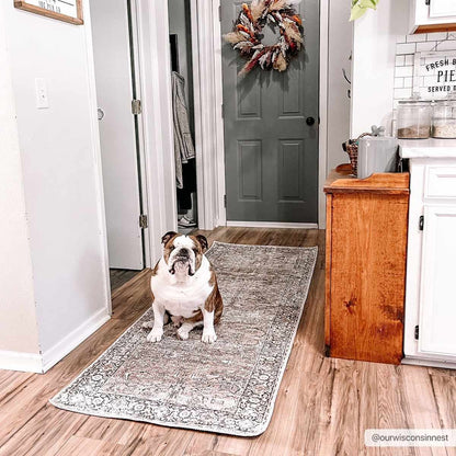 Tan Jill Vintage Washable Area Rug - Decor Addict, LLC