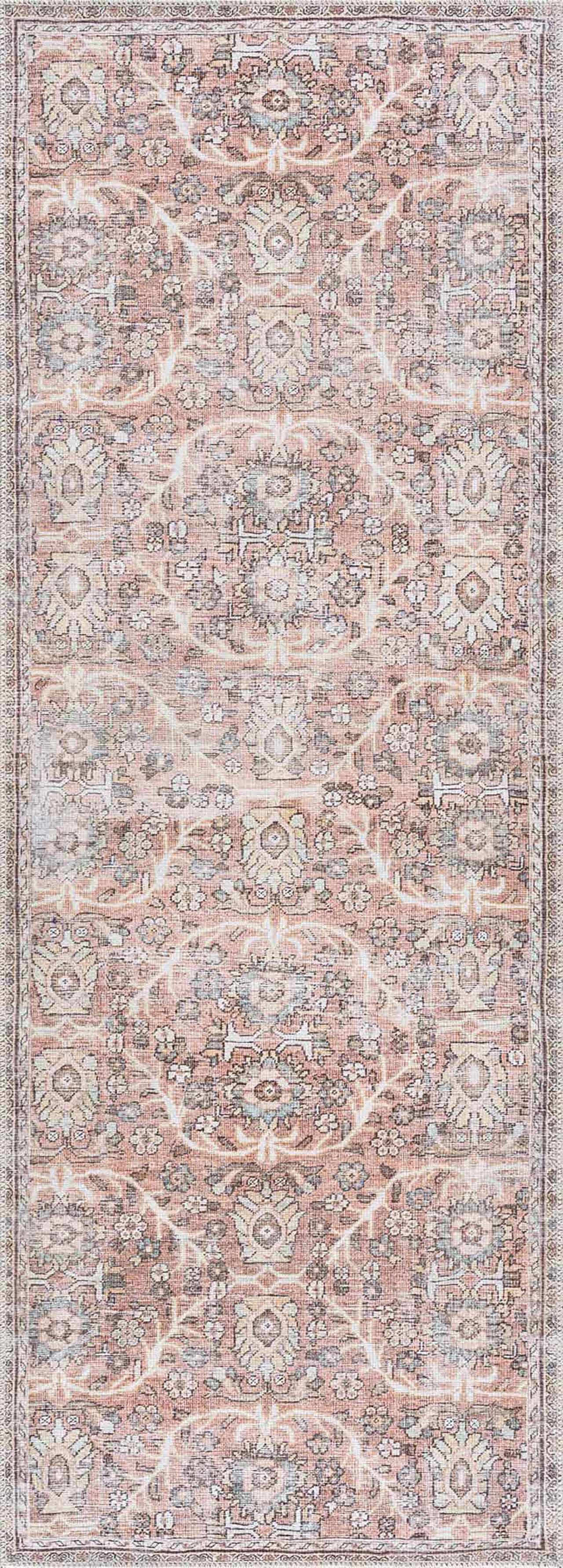 Urpi Rose & Brown Washable Area Rug - Decor Addict, LLC