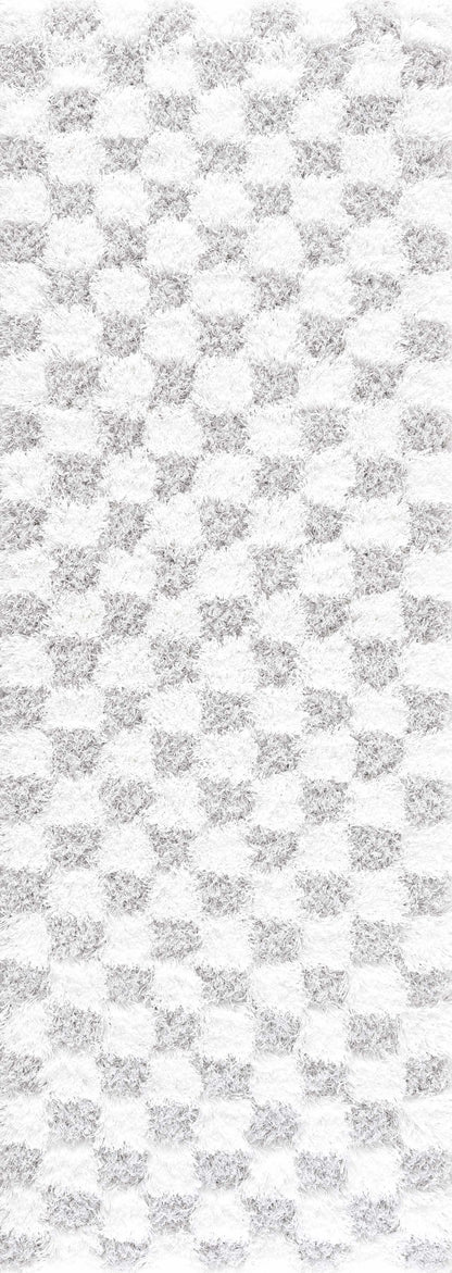 Atira Gray Checkered Area Rug - Decor Addict, LLC