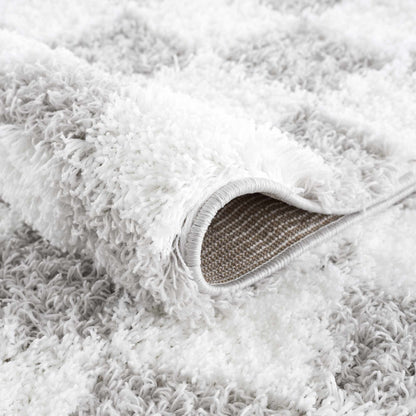 Atira Gray Checkered Area Rug - Decor Addict, LLC