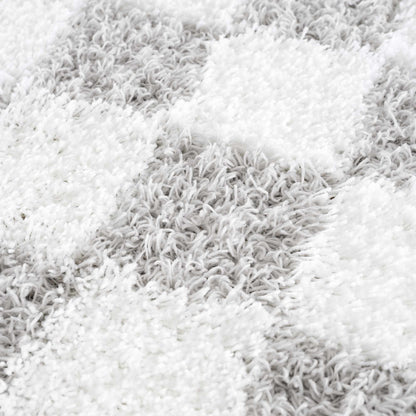 Atira Gray Checkered Area Rug - Decor Addict, LLC