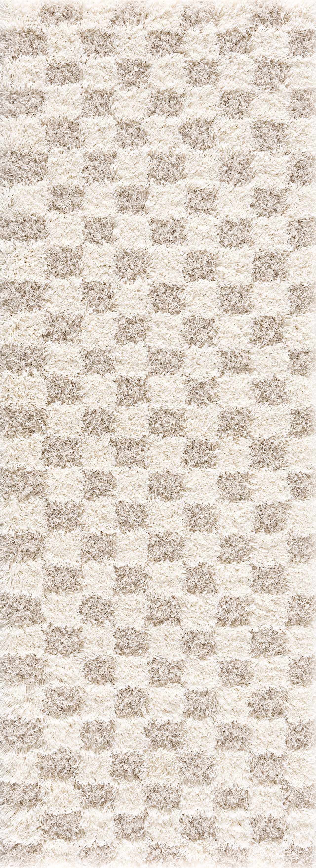 Atira Light Brown Checkered Area Rug - Decor Addict, LLC