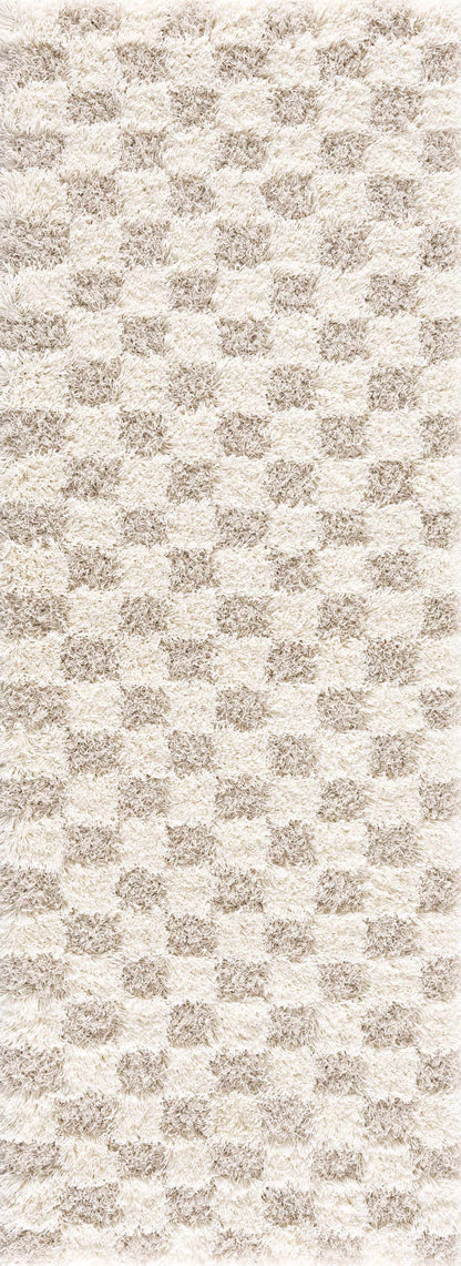 Atira Light Brown Checkered Area Rug - Decor Addict, LLC