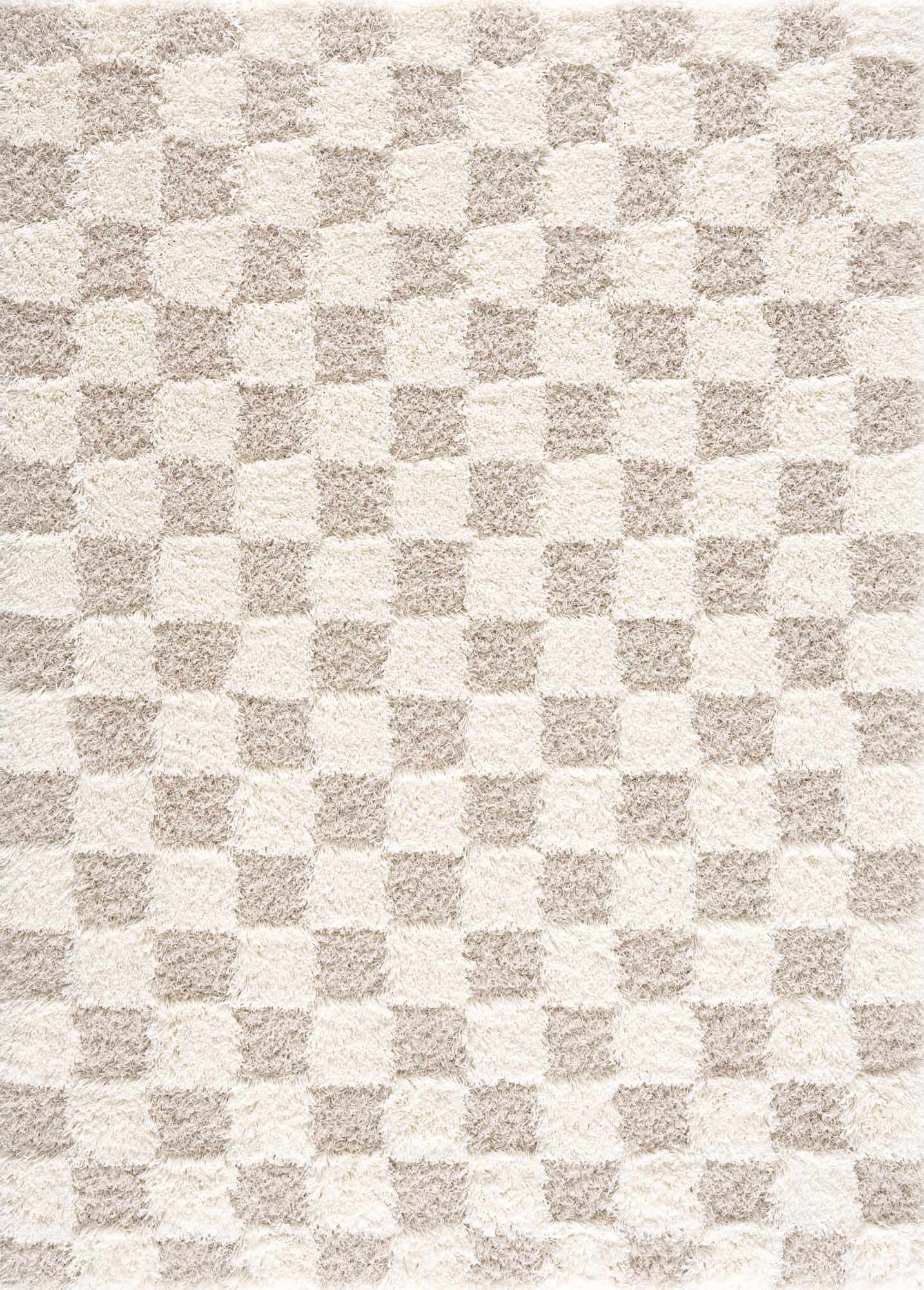Atira Light Brown Checkered Area Rug - Decor Addict, LLC