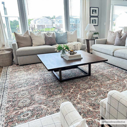 Urpi Rose & Brown Washable Area Rug - Decor Addict, LLC