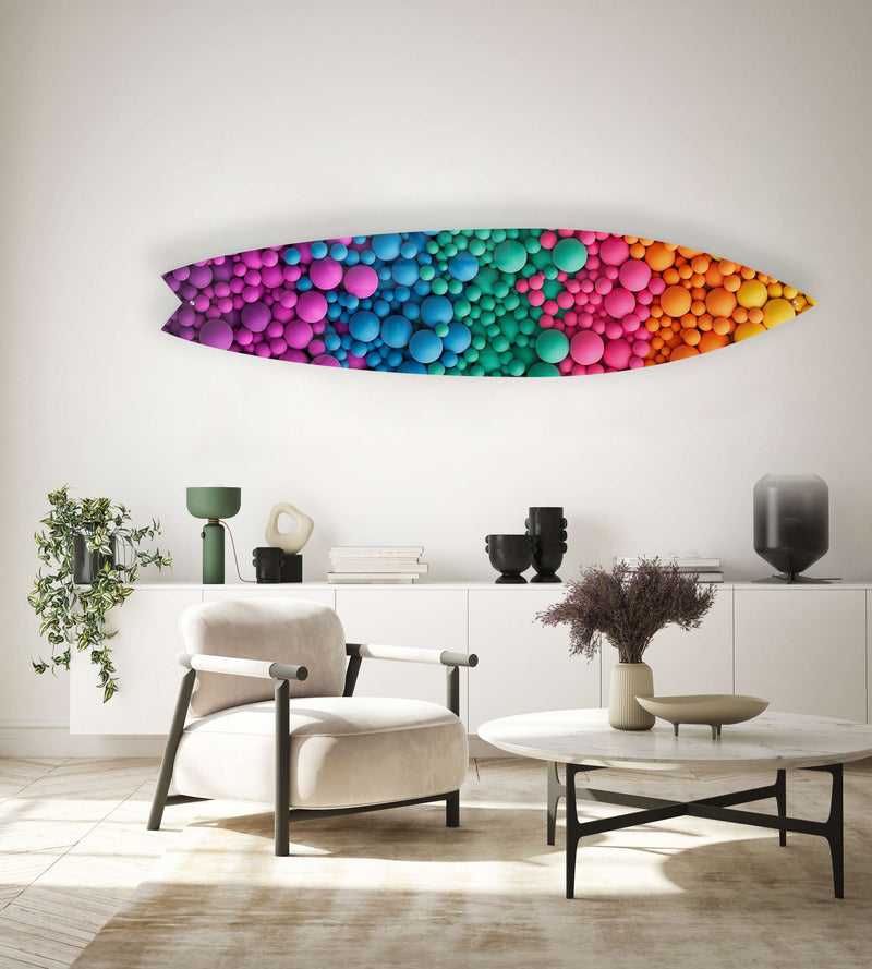 Bubble Balls Acrylic Surfboard Wall Art