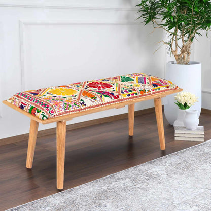 Yook Colorful Wood Bench - Decor Addict, LLC