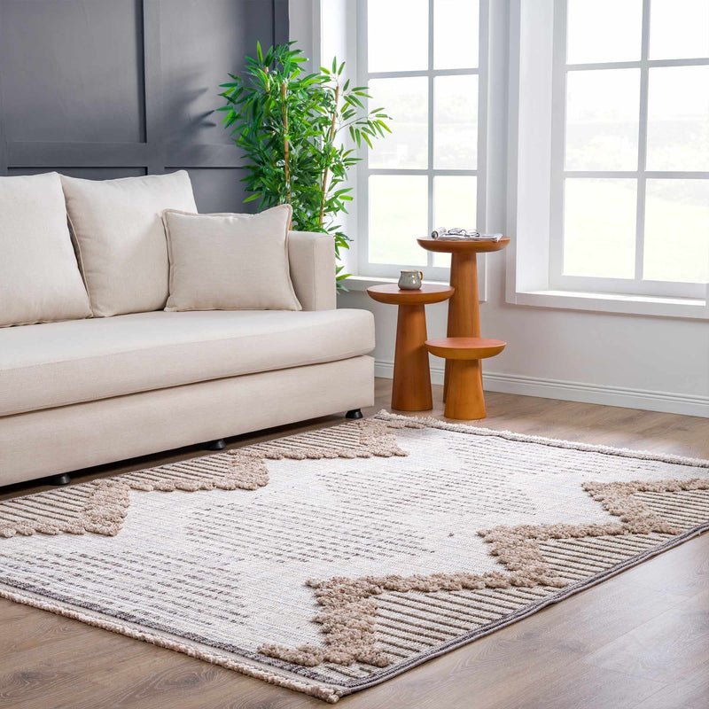 Maulawin Cream High-Low Area Rug - Decor Addict, LLC