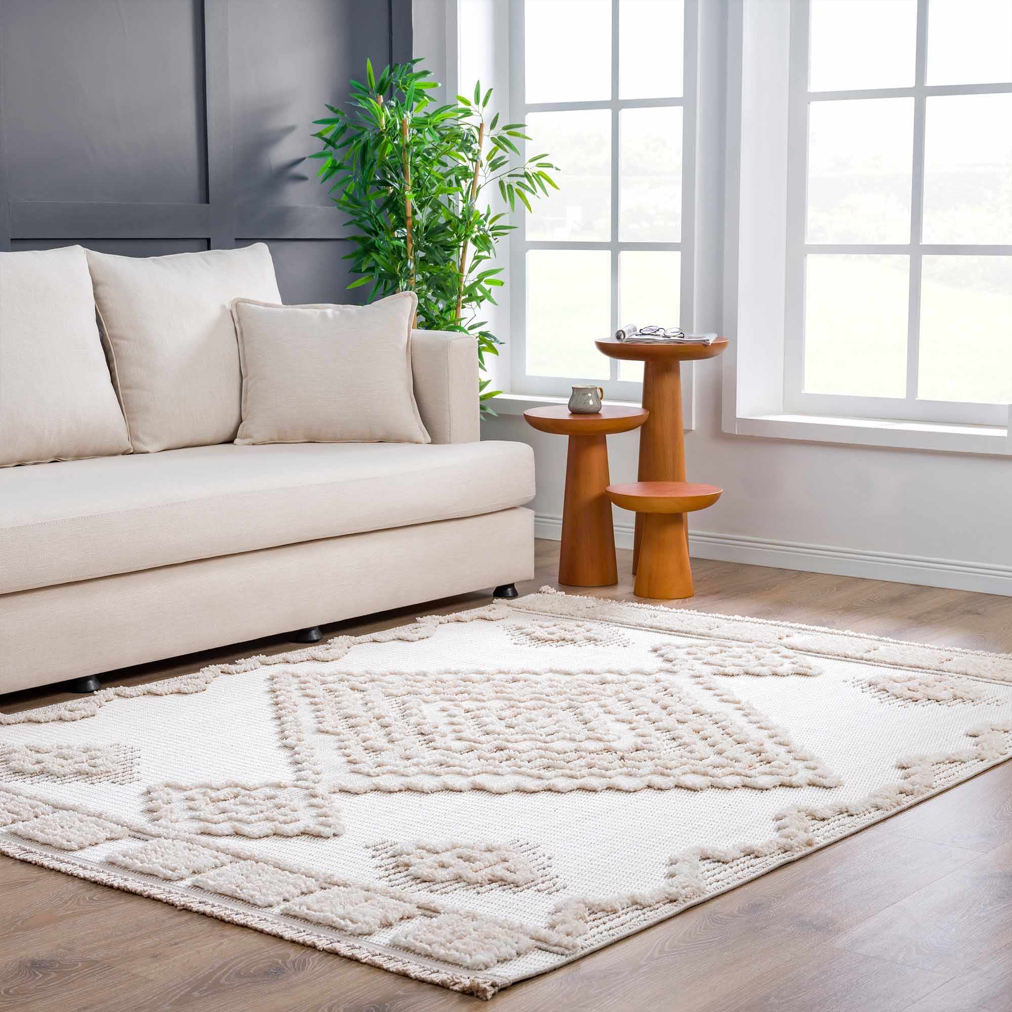 Rosales Cream High&Low Area Rug - Decor Addict, LLC