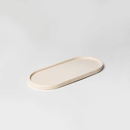 8.5” Upcycled Oval Decor Trays: Wheat Husk - Decor Addict, LLC