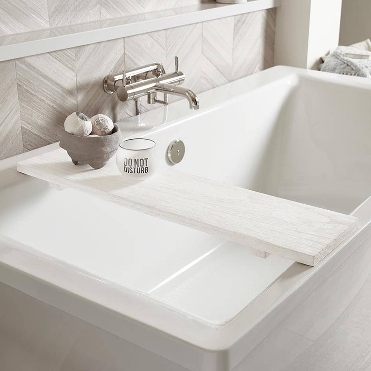 Wood Bath Board - White - Decor Addict, LLC
