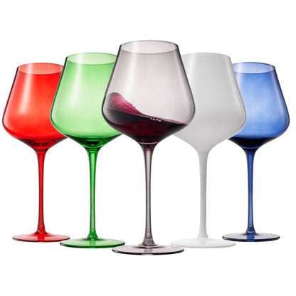 Colors of Paris, France, Wine Glassware | Set of 5, 20 OZ - Decor Addict, LLC