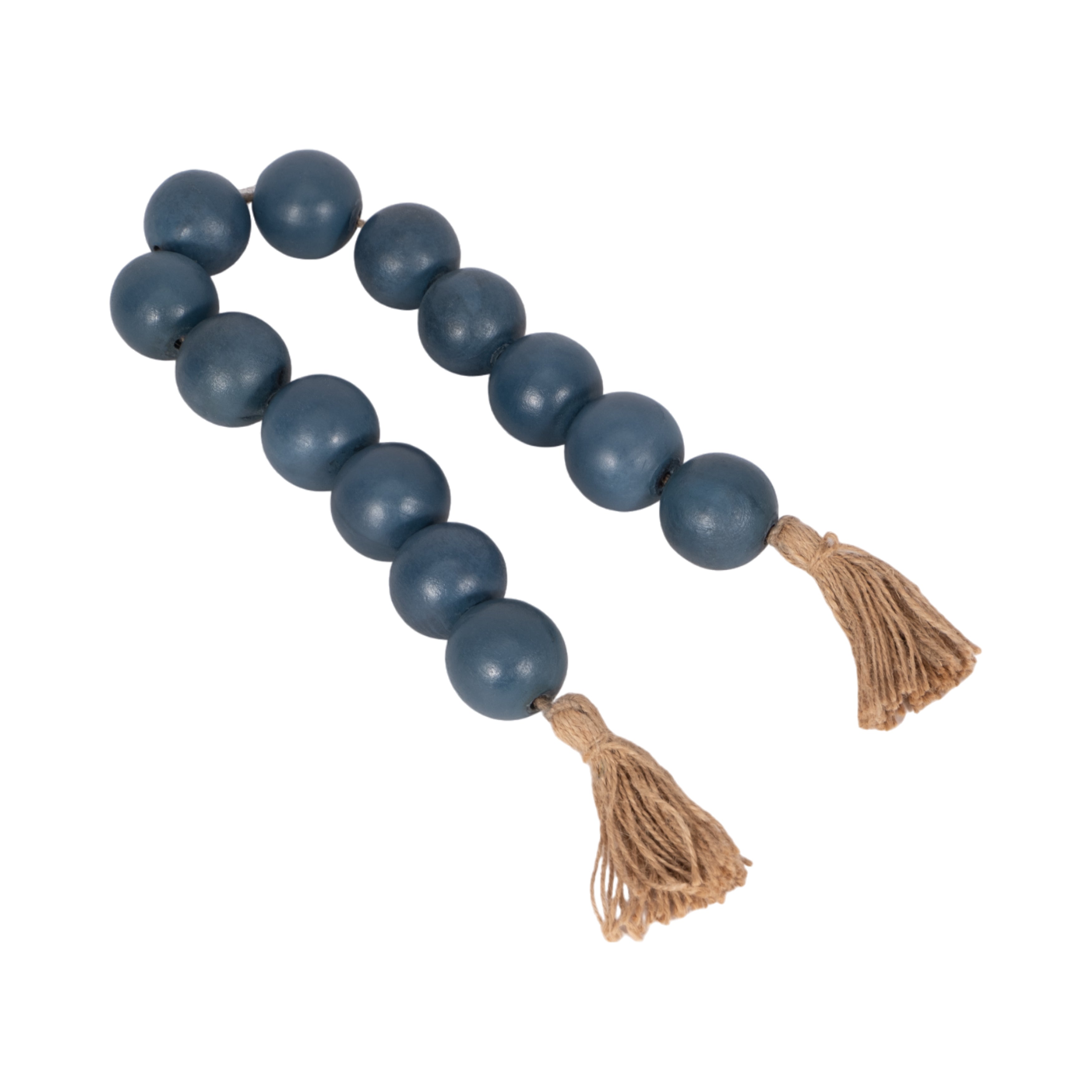Wood Large Bead Garland W/ Tassel - Thumbnail 2