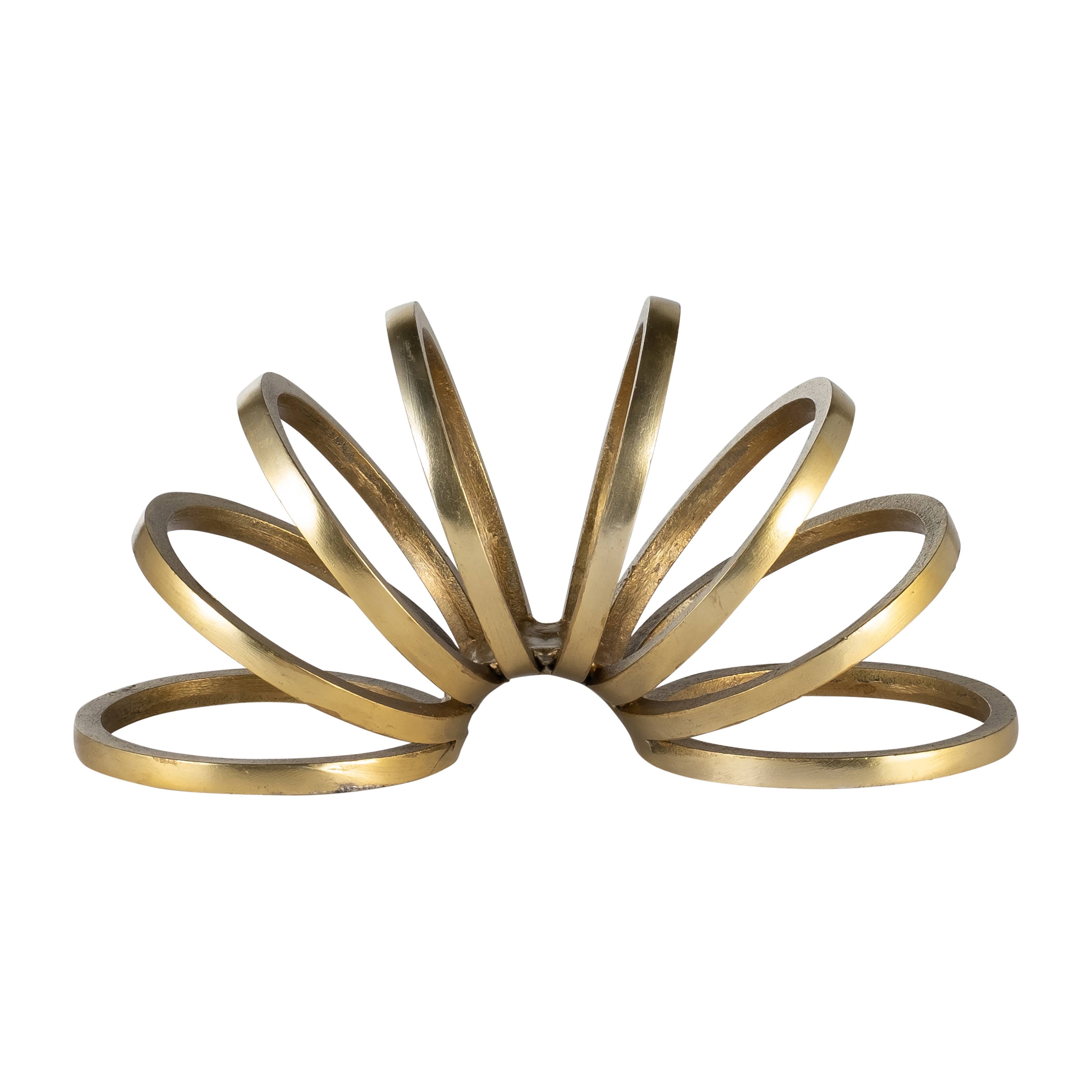 Decorative Sculpture - Gold Metal Slinky Ring, 11 in. - Decor Addict, LLC