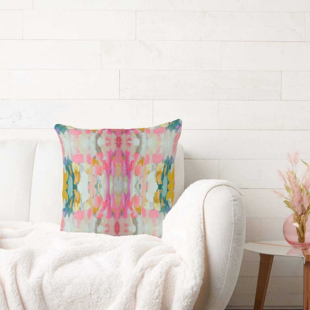 Layla Decorative Abstract Modern Art Painted Print Pillow: 18x18 / Wihout Insert - Decor Addict, LLC