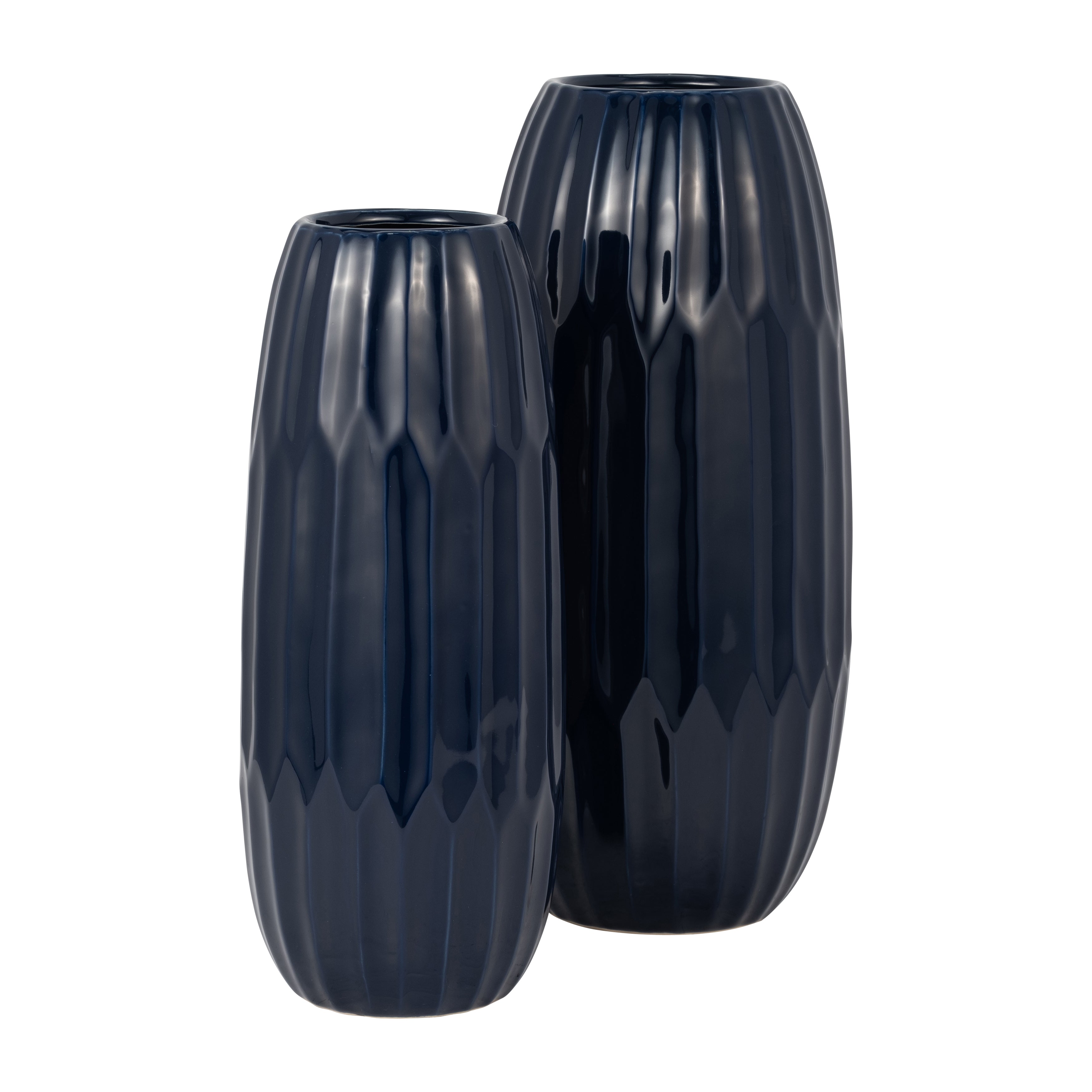 Ceramic 14" Vase , Navy Blue - Decor Addict, LLC