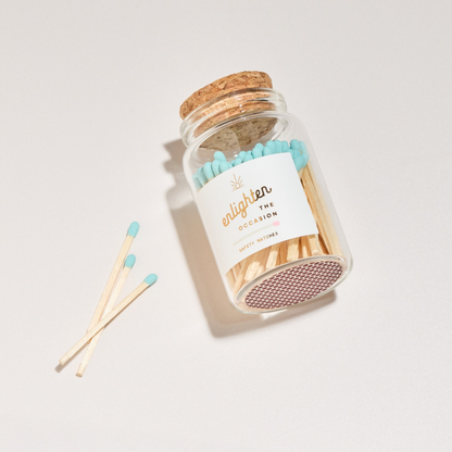 Lux Mini Match Corked Vial with Baby Blue Matchsticks - Decor Addict, LLC