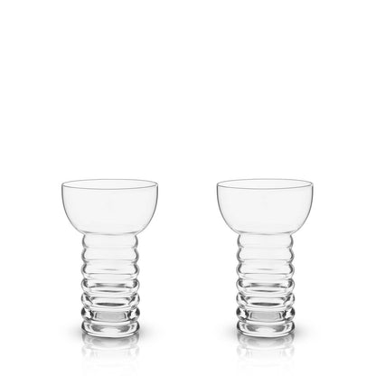 Viski Pacific™ Crystal Pearl Diver Tiki Glasses Set of 2