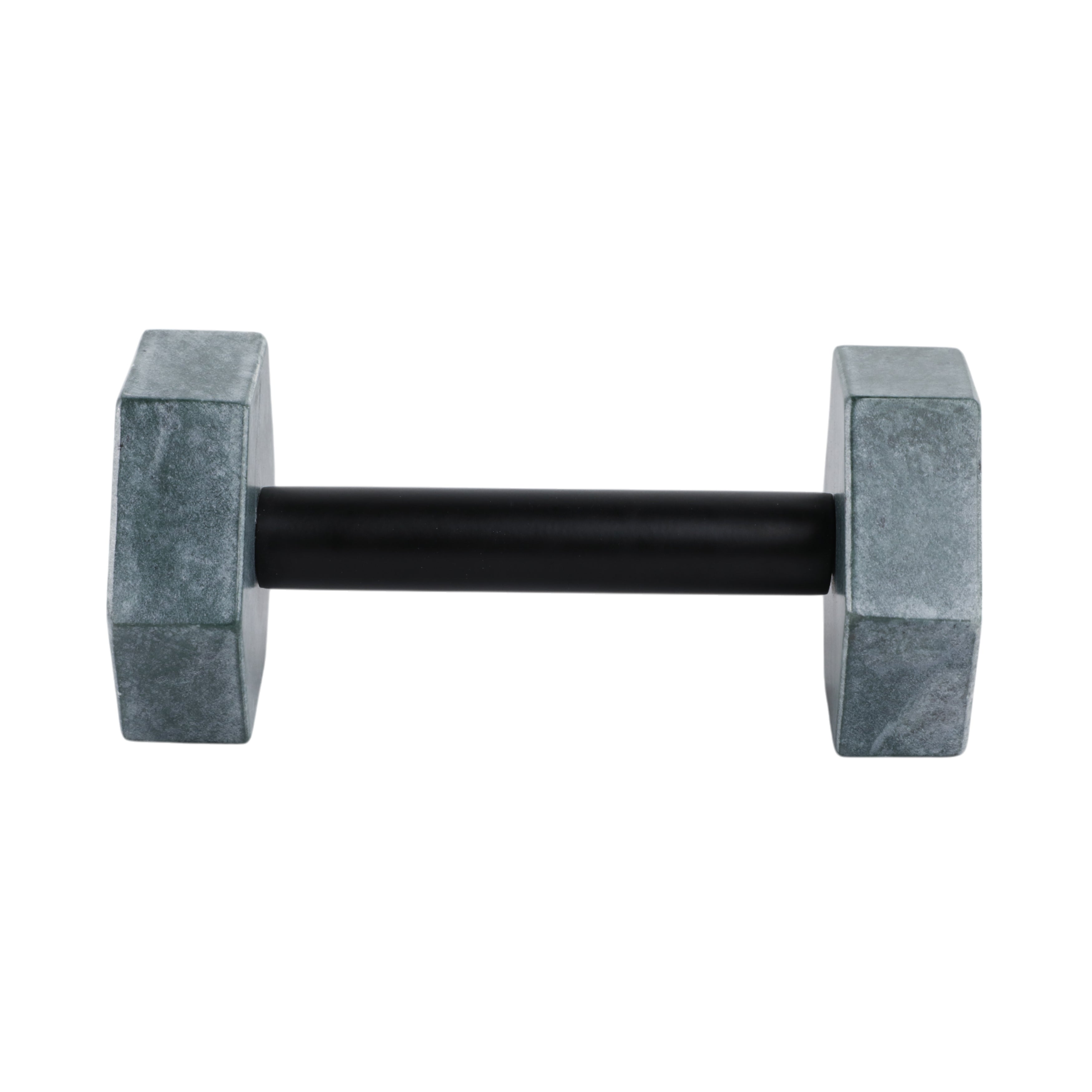 8x4" Marble Dumbbell, Green/black - Decor Addict, LLC
