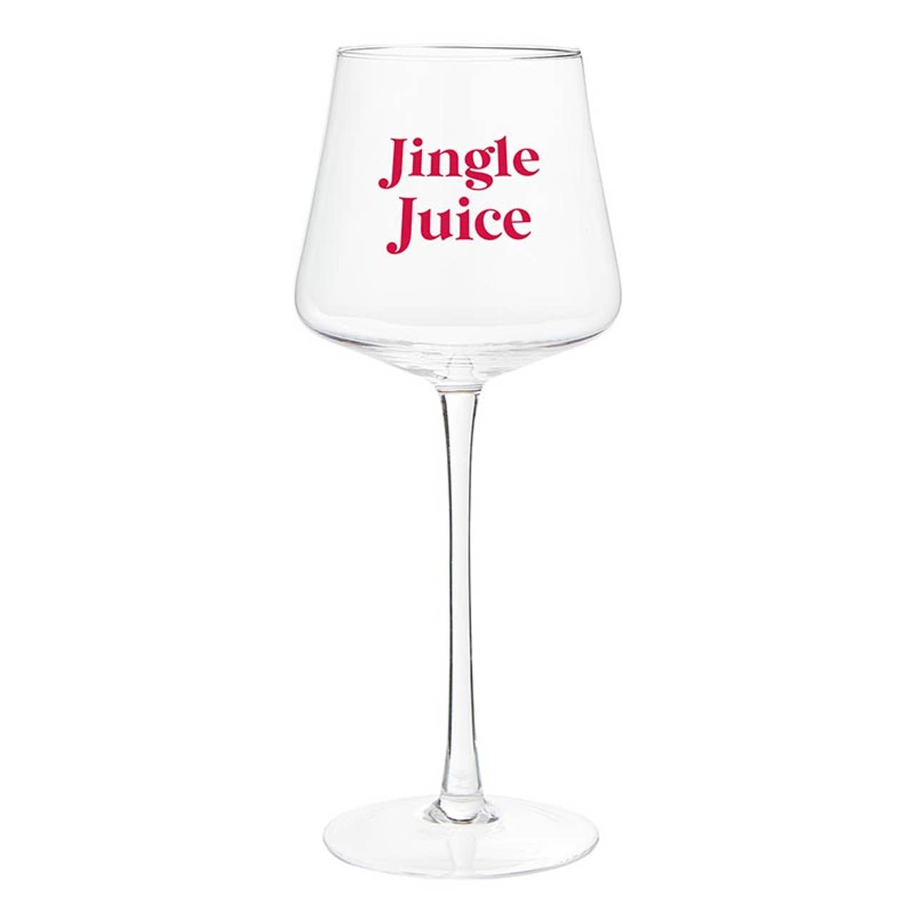 Face to Face Wine Glass - Jingle Juice: Hand Wash Only / Glass, Acetate, Paper, Fabric - Decor Addict, LLC