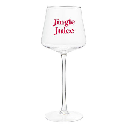 Face to Face Wine Glass - Jingle Juice: Hand Wash Only / Glass, Acetate, Paper, Fabric - Decor Addict, LLC