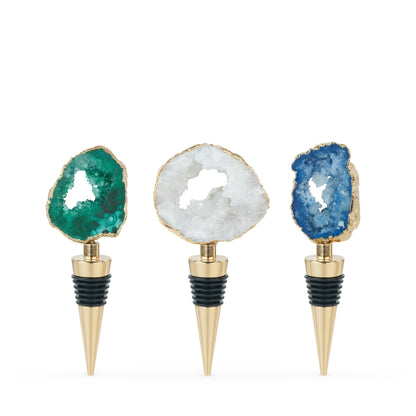 Gilded Assorted Geode Stoppers - Decor Addict, LLC