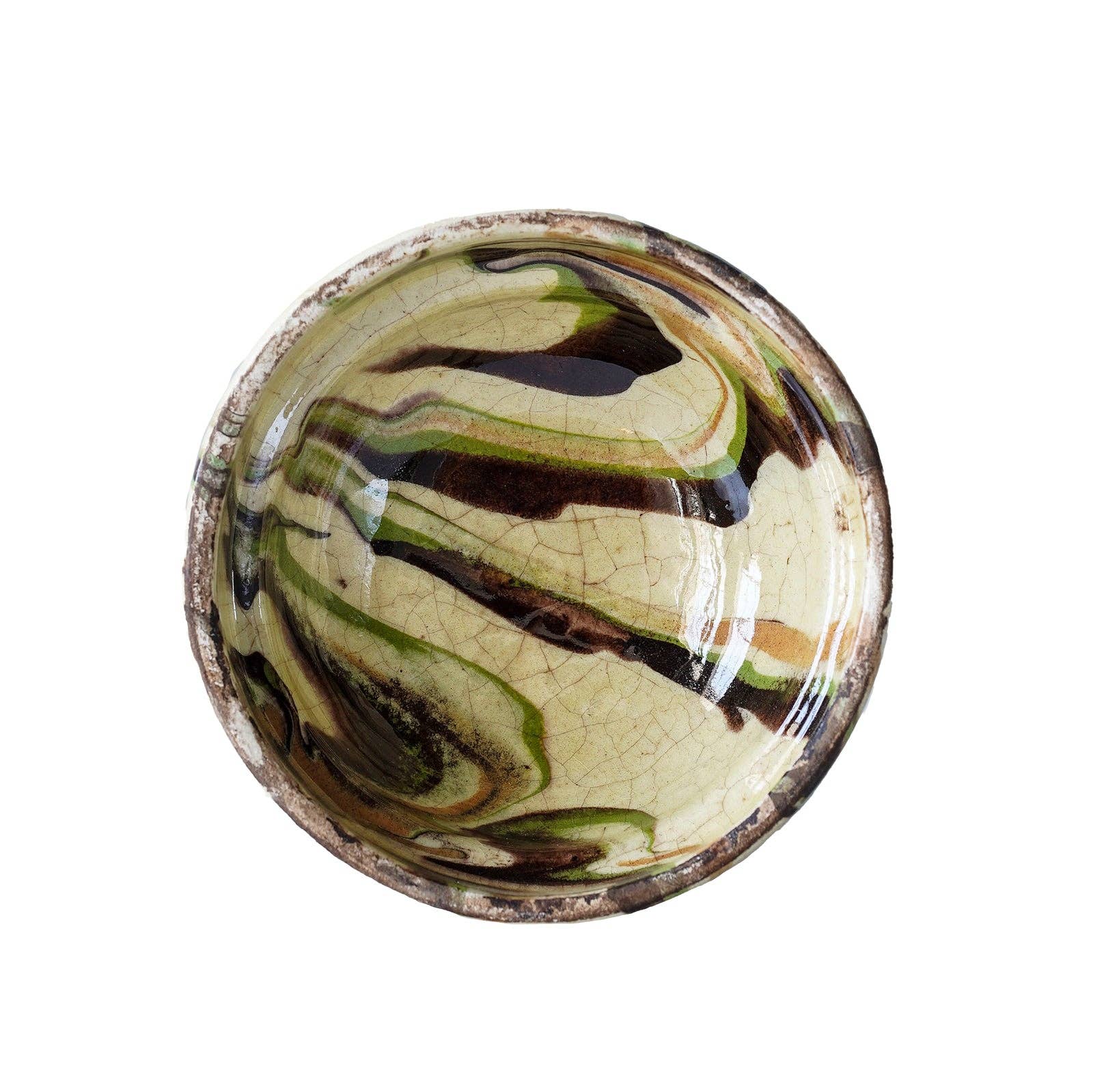 Cottage Crafted Bowl, Mini: Marbleized Green