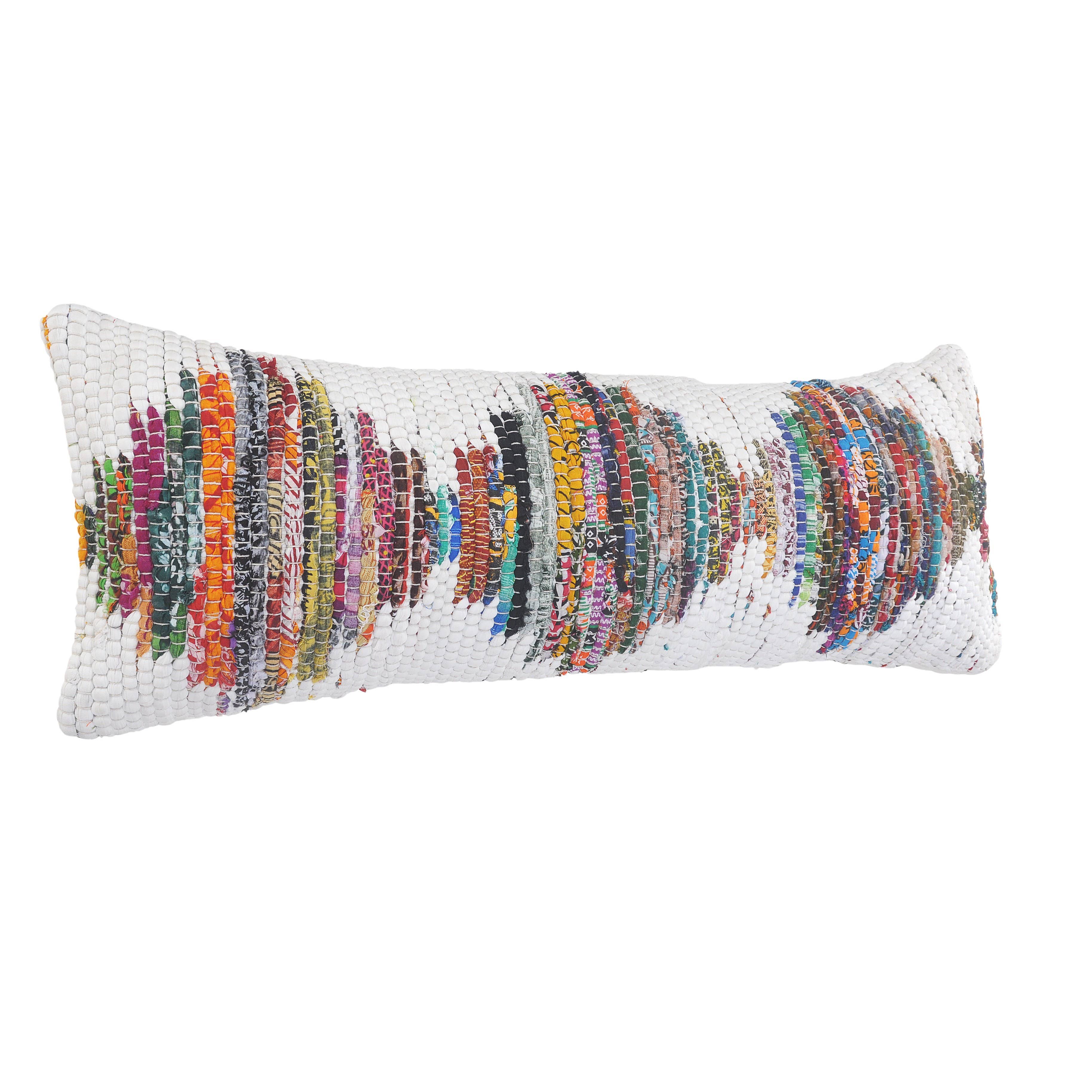 Chantale Geometric Throw Pillow, White/Multi: White/Multi / 14" x 36" / Poly Filled - Decor Addict, LLC