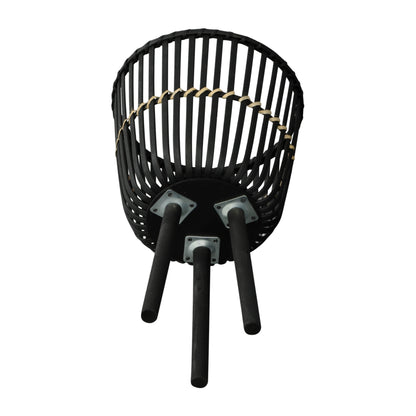 S/3 Bamboo Footed Planters 11/13/15", Black - Decor Addict, LLC