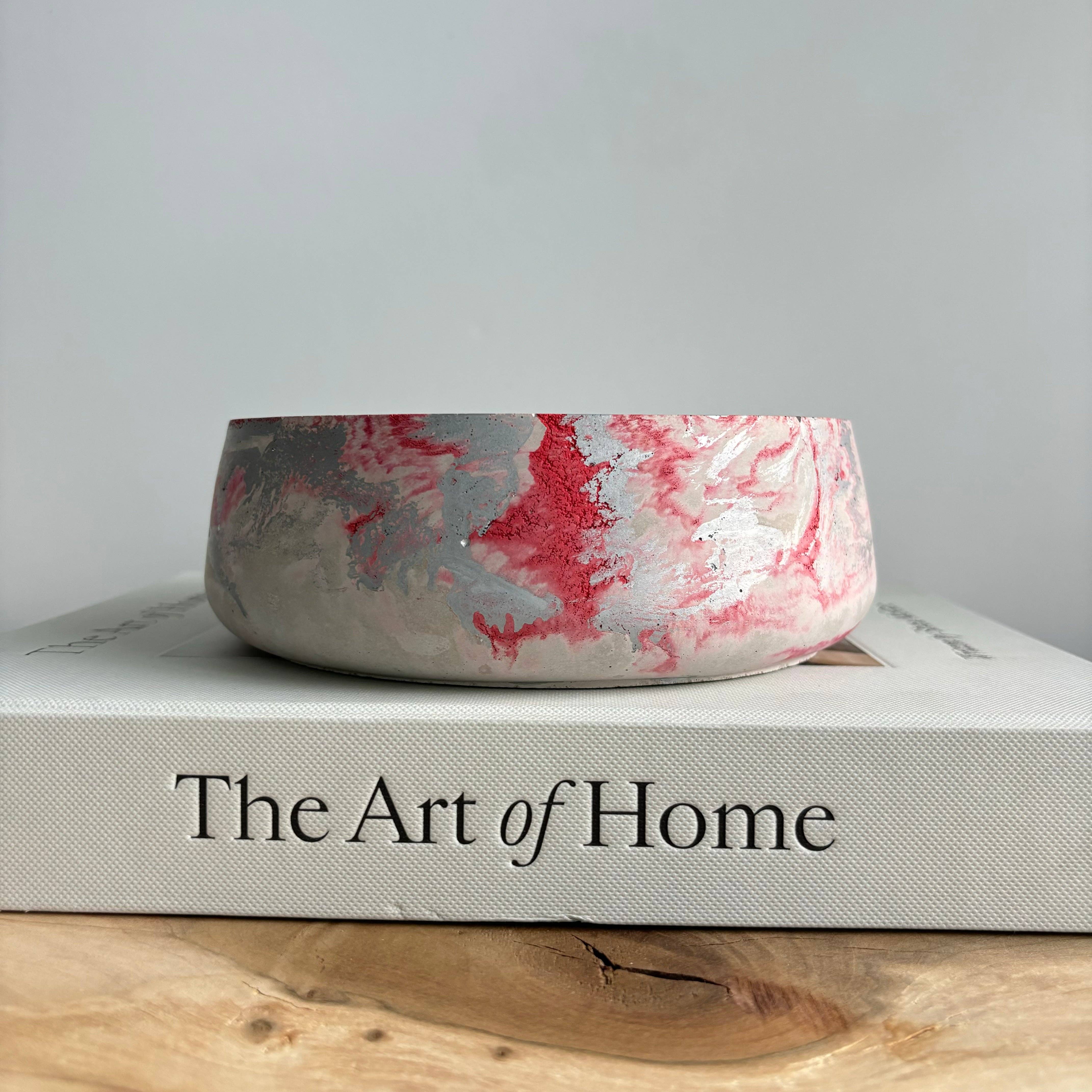 Daza - Decorative Concrete Bowl | Centerpiece Bowl : Green Fusion Marble - Decor Addict, LLC