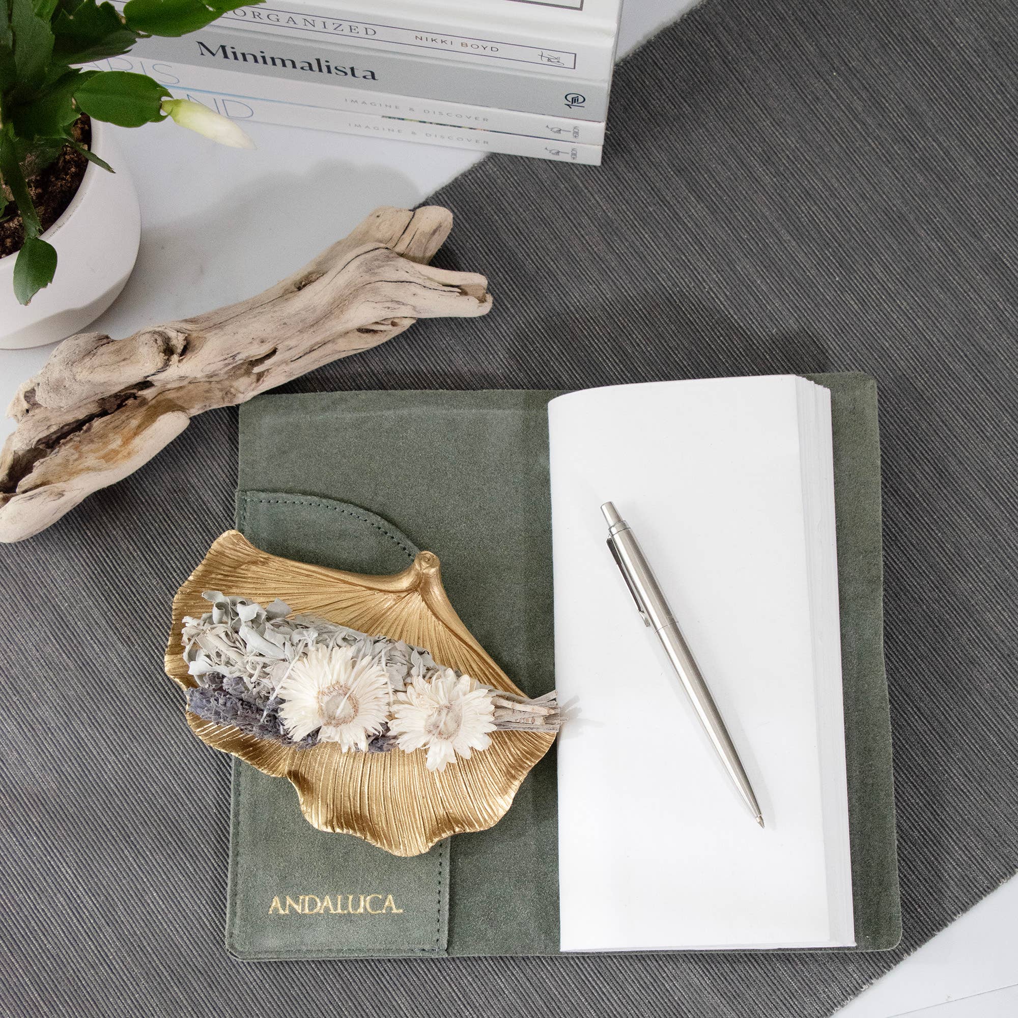 4" Lavender Strawflower and White Sage Smudge Wand - Decor Addict, LLC