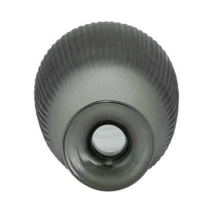 Glass, 13"h Vase W/ Lid, Green/smoke - Decor Addict, LLC