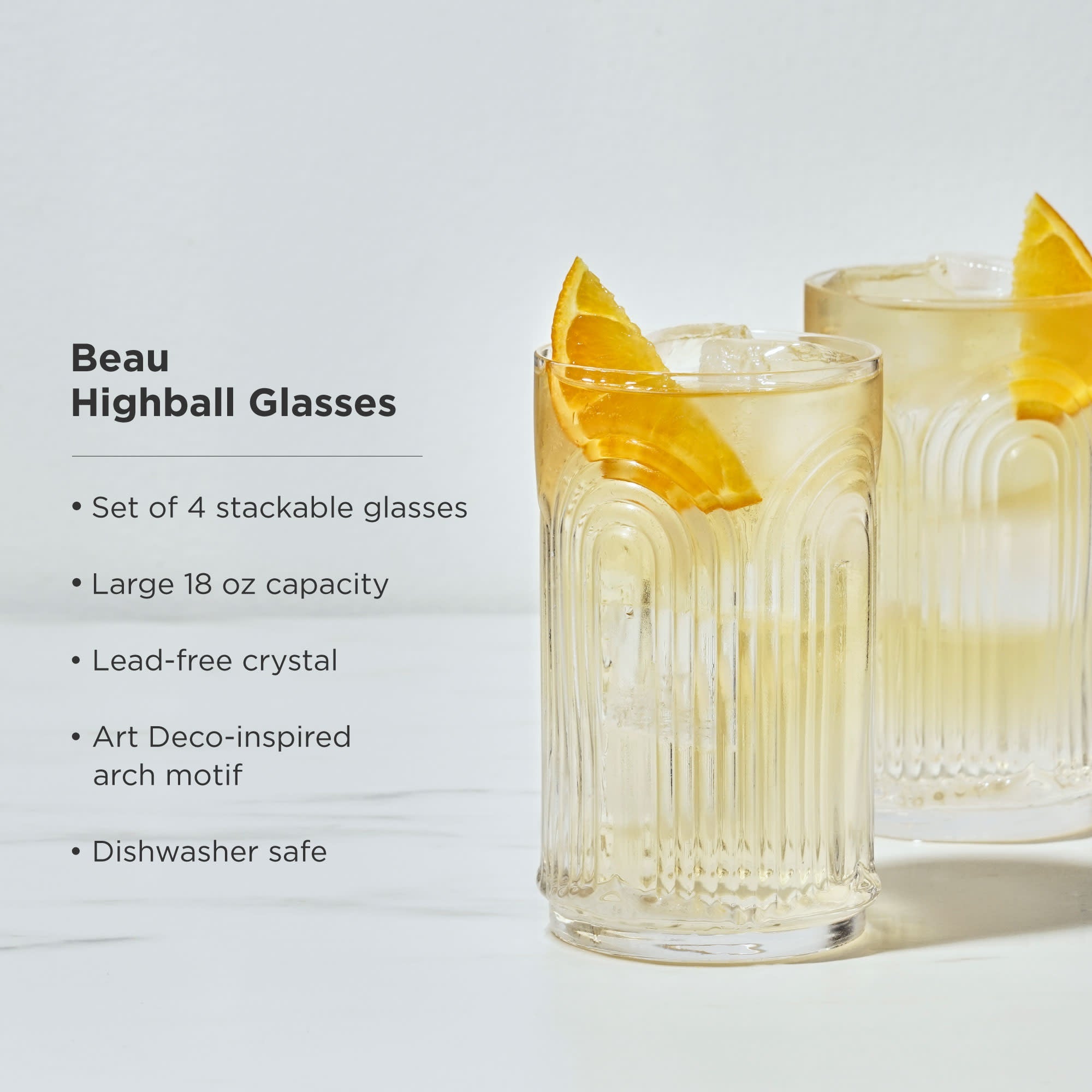 Beau Highball Glasses - Thumbnail 4