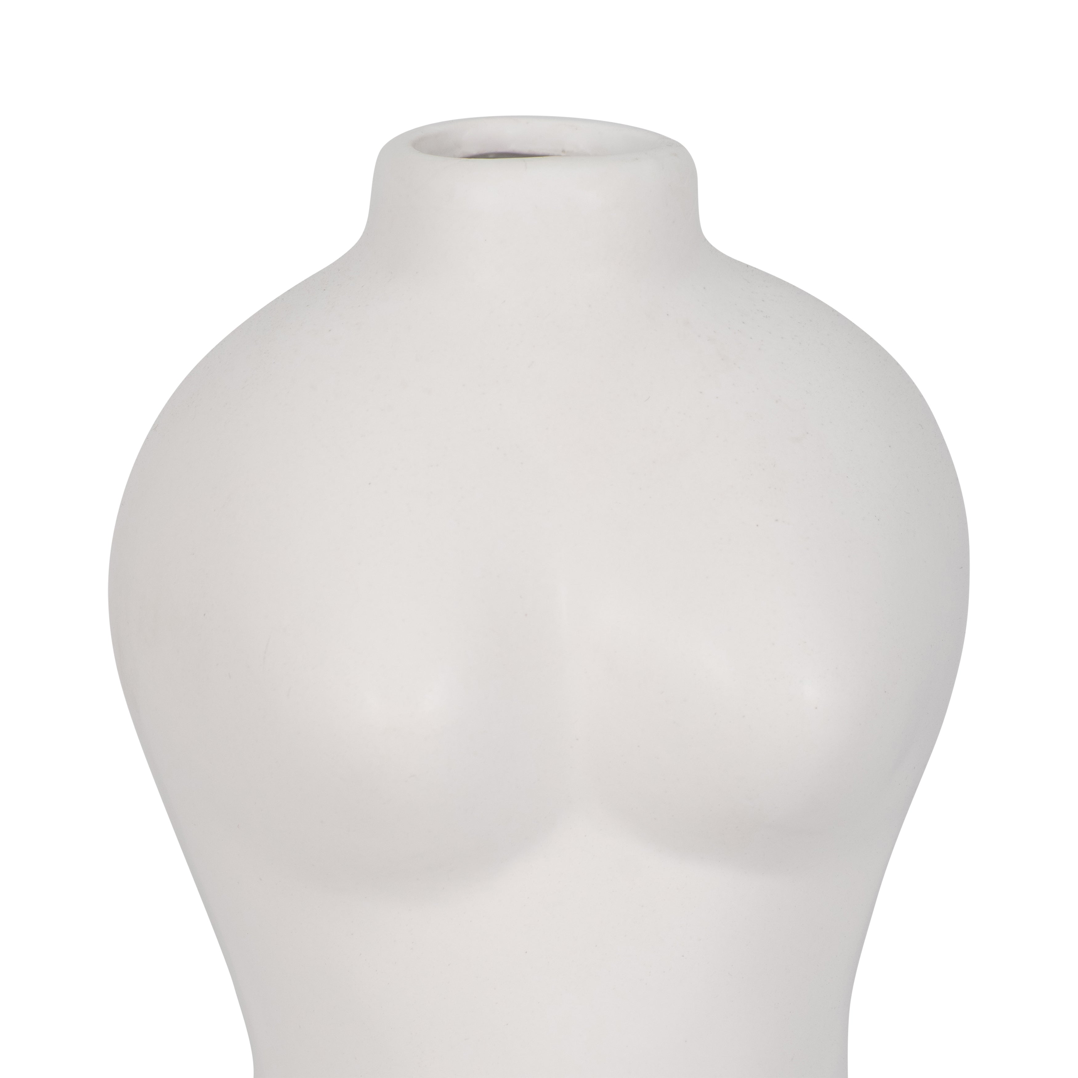 Dol, 12"h Torso Vase, White - Decor Addict, LLC