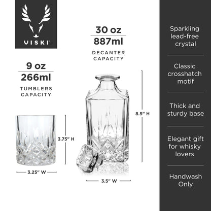 Admiral Crystal Decanter and Tumbler Set - Decor Addict, LLC