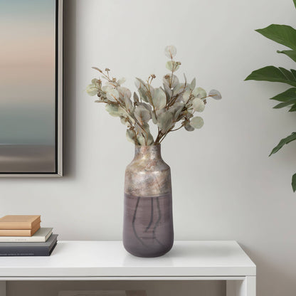 Glass Modern 2-Tone Tapered Body Vase - Gray, 15 in. - Decor Addict, LLC