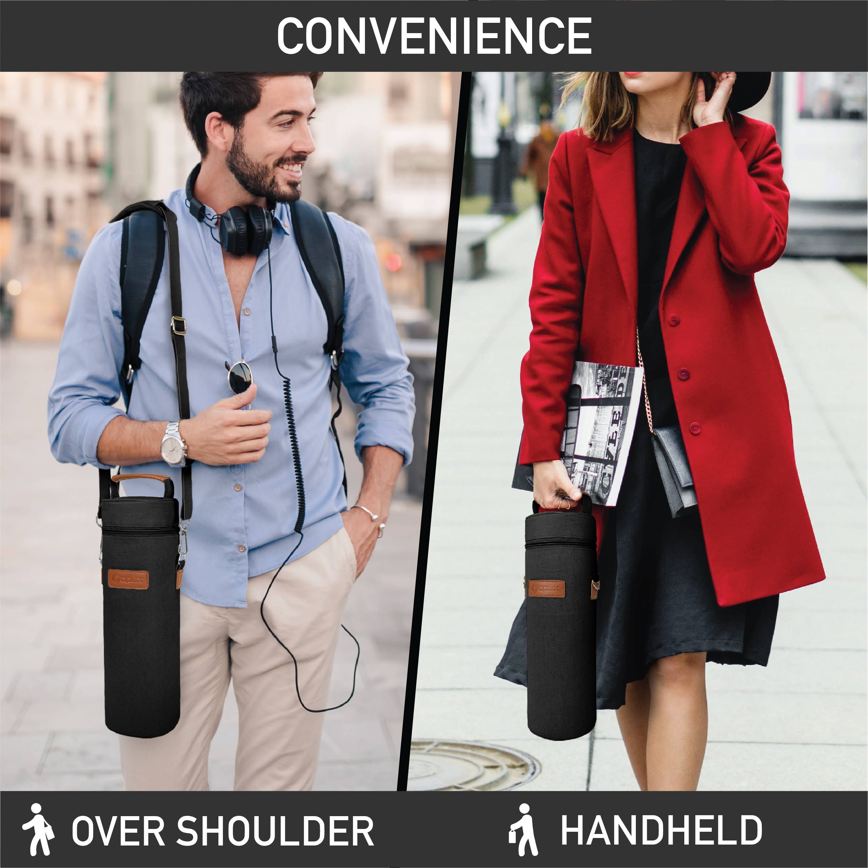 1 Bottle Wine Carrier Bag: Black / 1 Bottle - Decor Addict, LLC