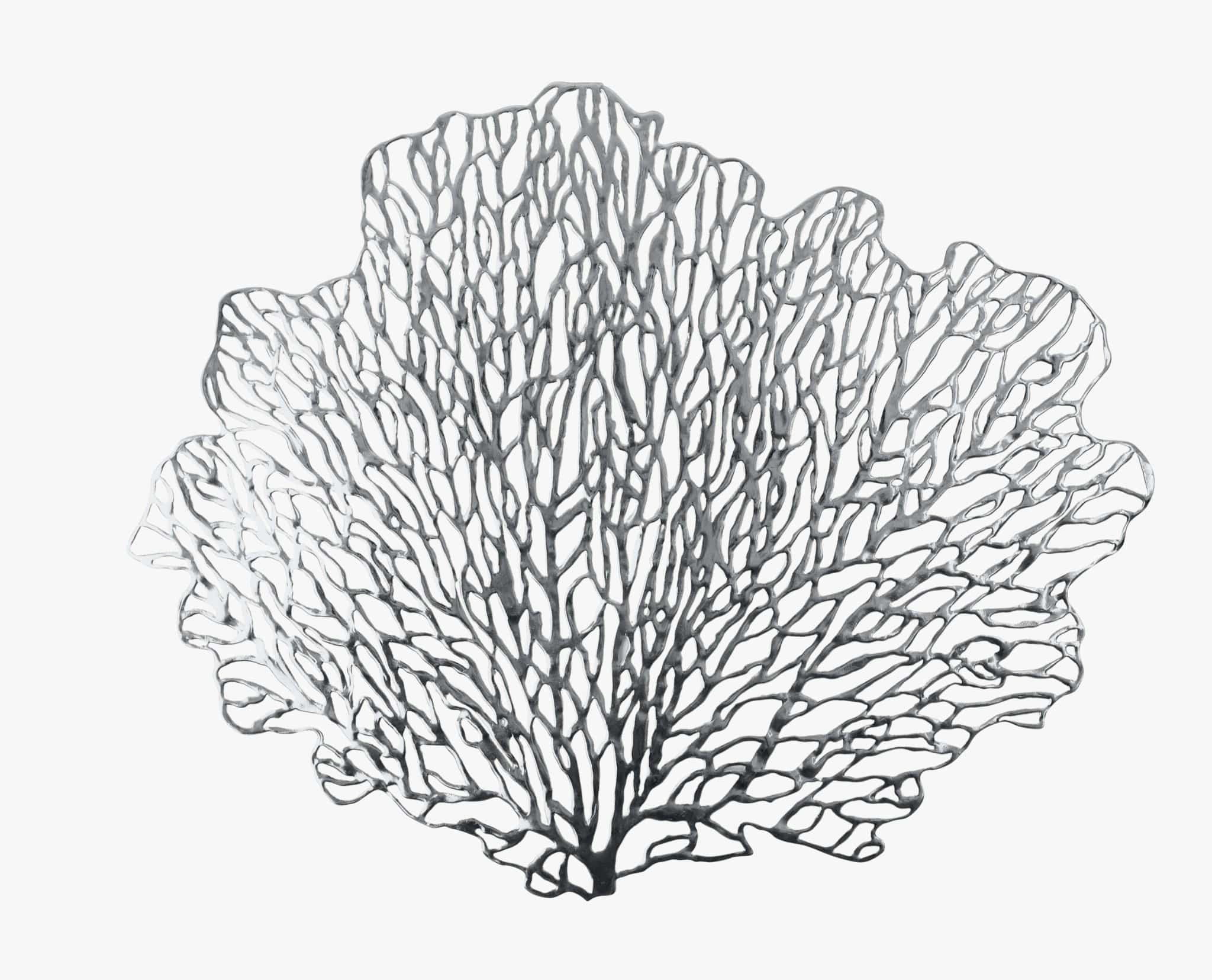 Coral Silver Round Vinyl Placemat  | 1 Placemat - Decor Addict, LLC