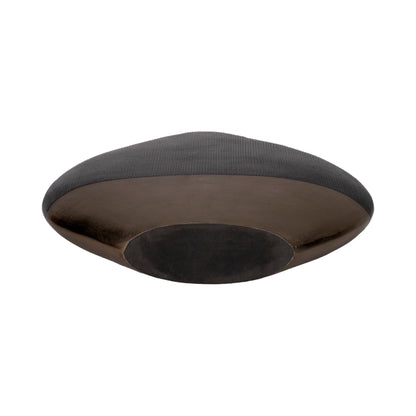 22" Color Block Round Vase, Black/brass Antique - Decor Addict, LLC