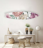 Giant Watercolor Peony Flowers Acrylic Surfboard Wall Art