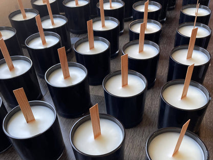 12 candles/14 oz Black Jar Soy Wax Wood Wick /Private Label: Black Glossy / No - Decor Addict, LLC