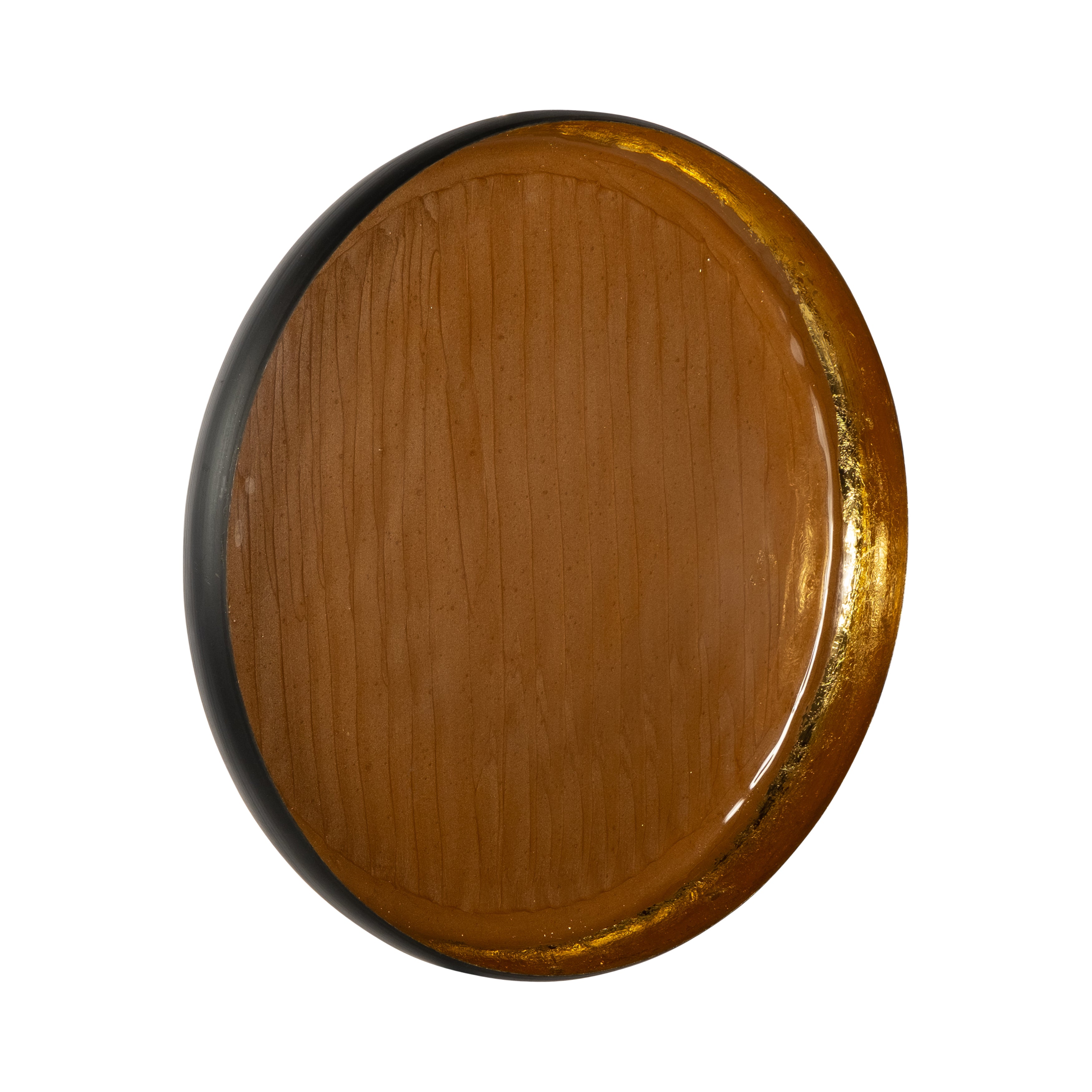 Iron,15",circle Wall Deco,oak - Decor Addict, LLC