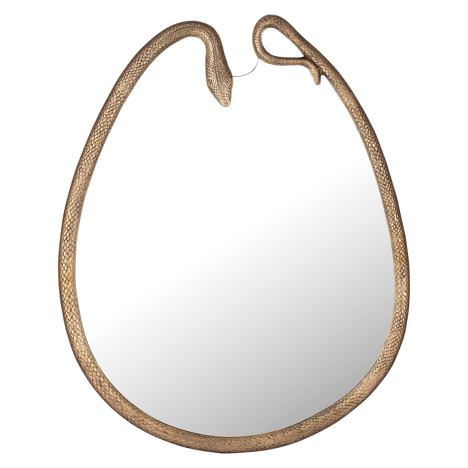 Brass Antique Cast Aluminum Wall Mirror: Brown / Aluminum - Decor Addict, LLC