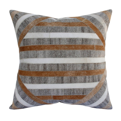 Textured Faux Leather Natural Throw Pillow - Decor Addict, LLC