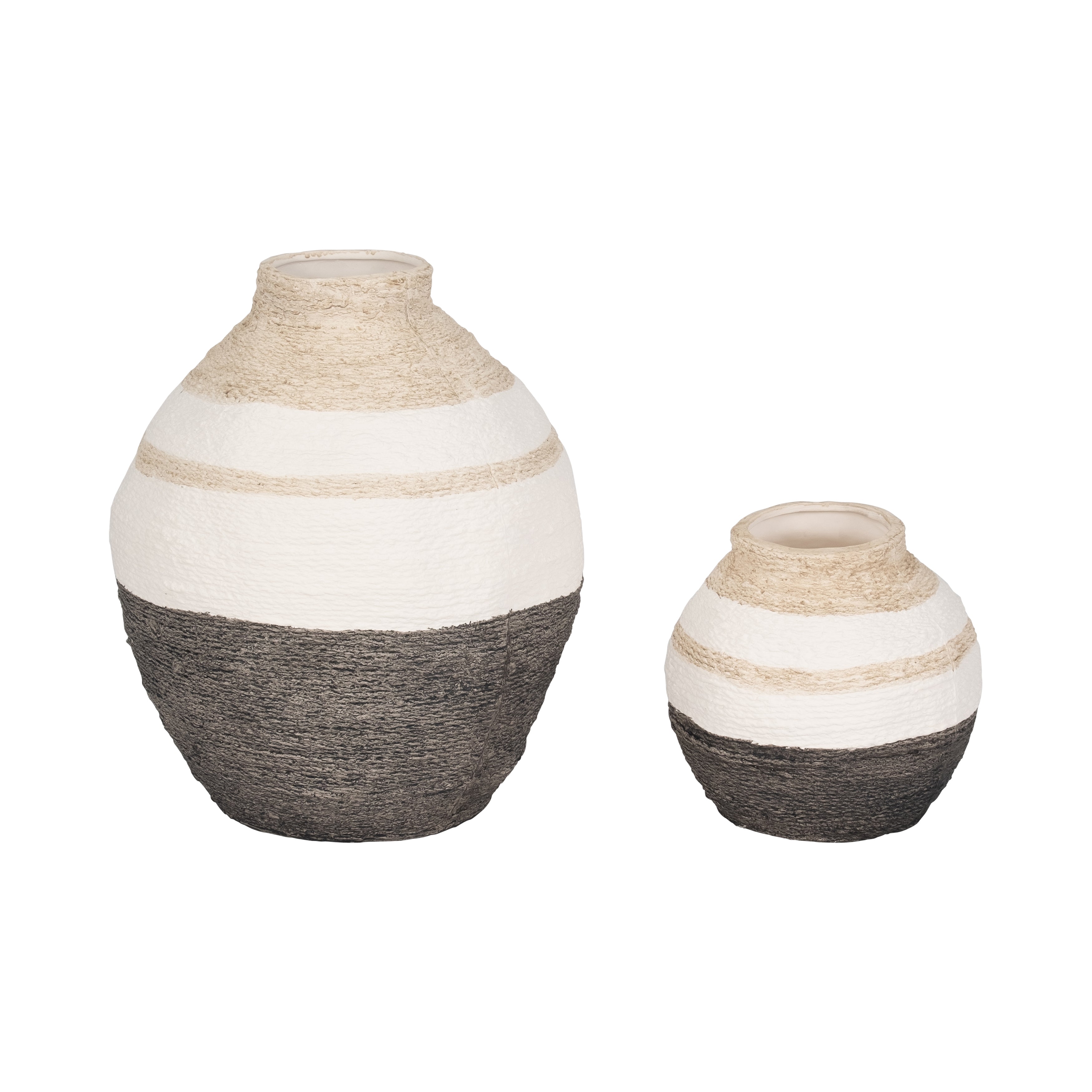 12" Striped Woven Textured Vase, Multi - Decor Addict, LLC