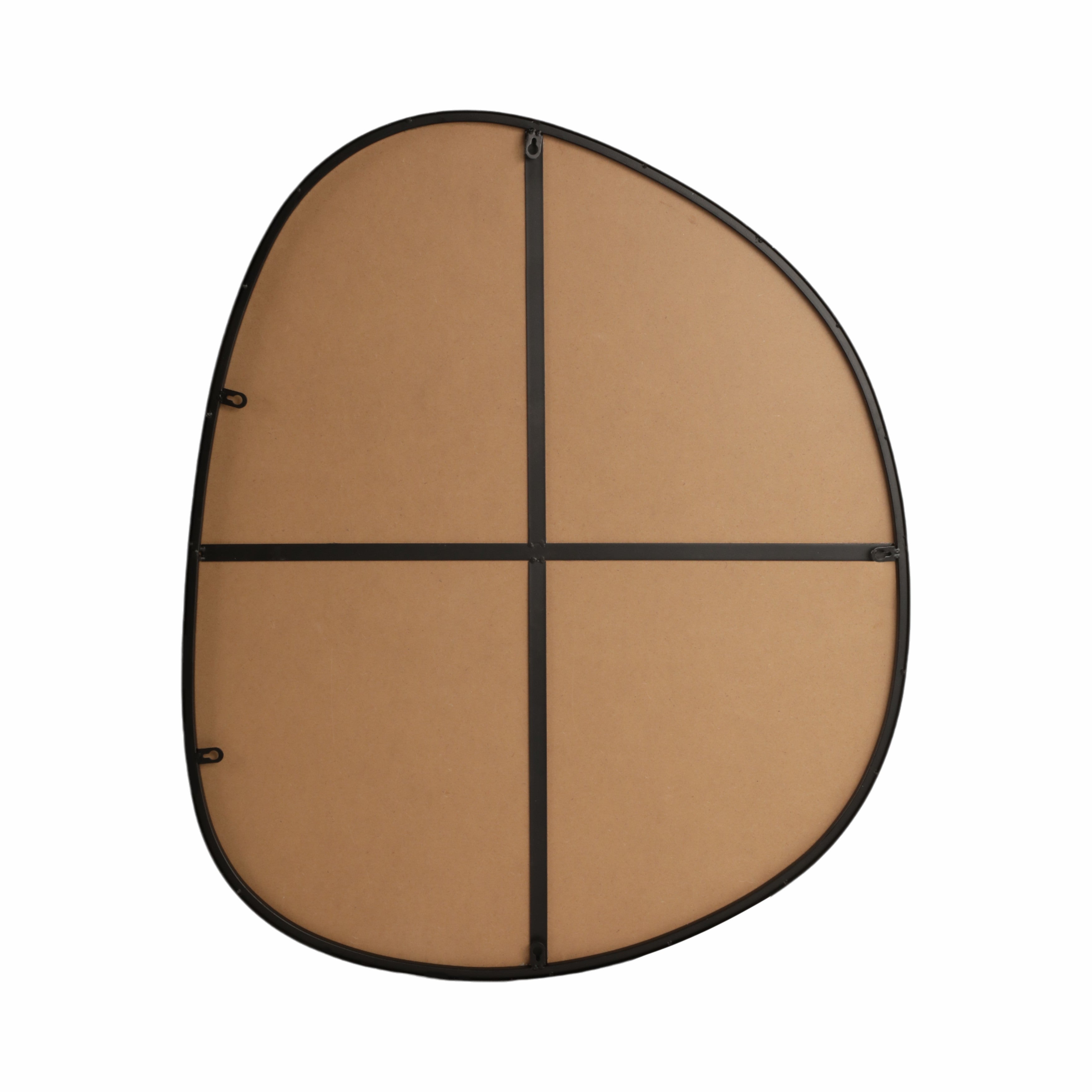 30x35" Irregular Round Mirror, Black - Decor Addict, LLC