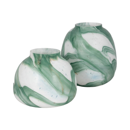 9" Ebb & Flow Vase, Green/clear - Decor Addict, LLC