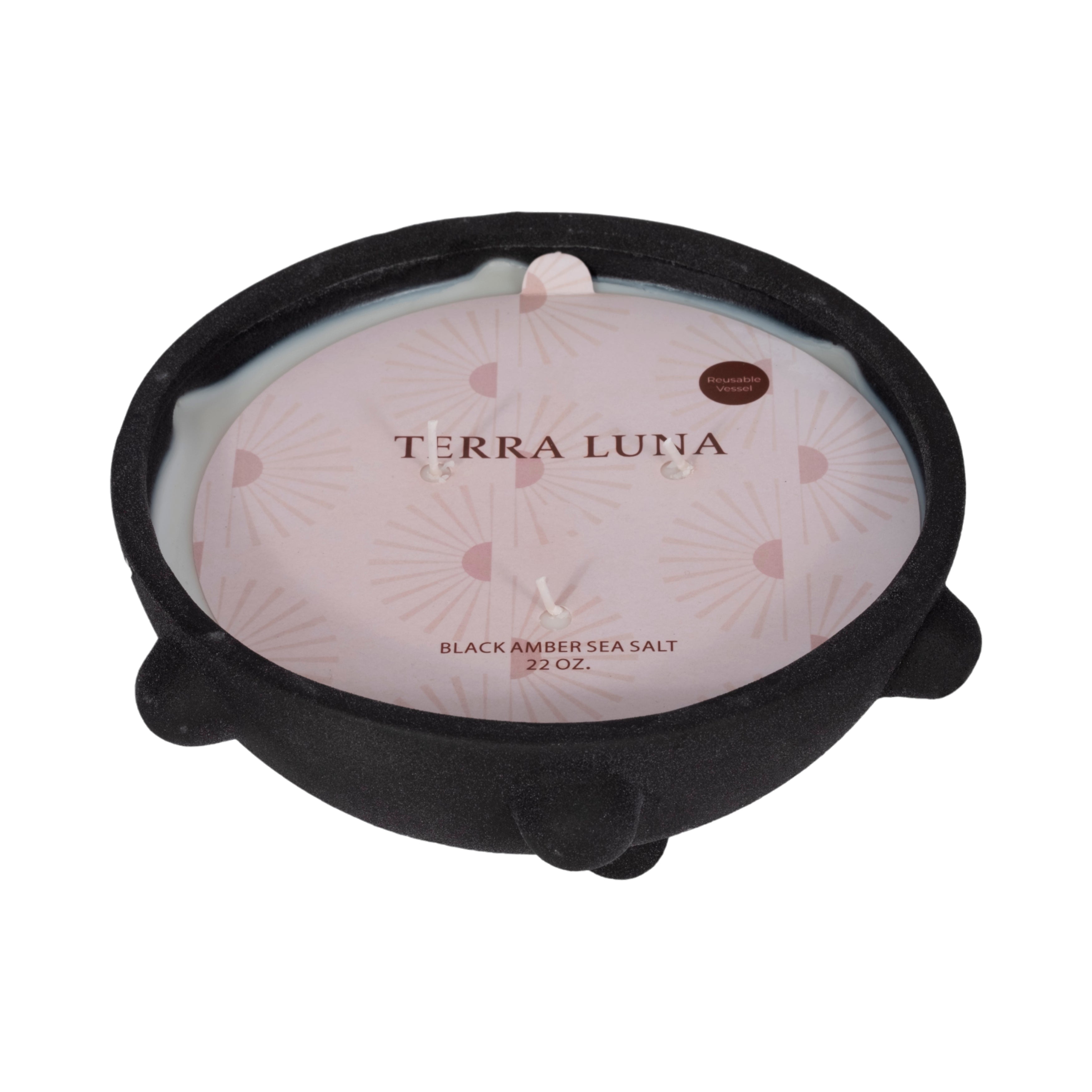 9" 22 Oz Black Amber Sea Salt Bubble Bowl Candle, - Decor Addict, LLC