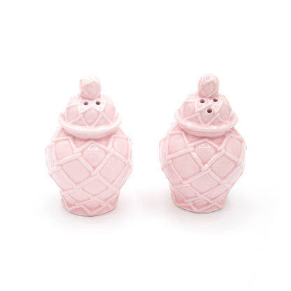 Pink Textured Jar Salt & Pepper Shaker Boxed Set - Decor Addict, LLC