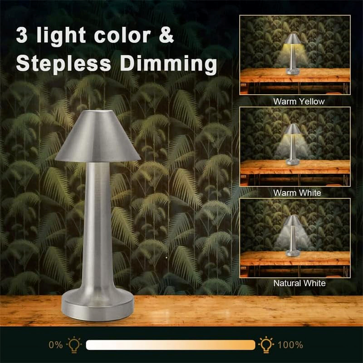 Modern Touch Sensor LED Lamp with USB Charging-Retail Pack: Gold - Decor Addict, LLC